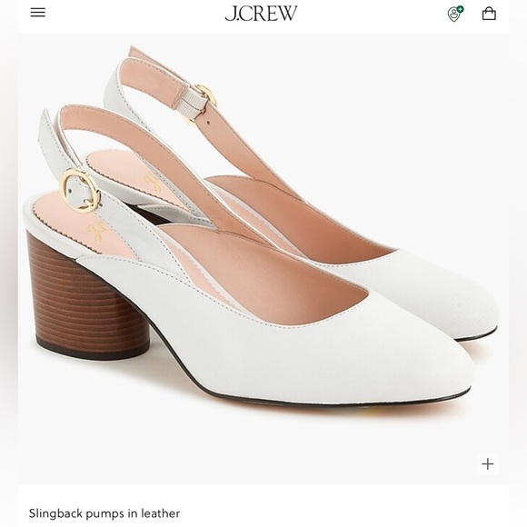 J Crew women’s sling back mid heel pump shoes off white - sz 6.5 - Picture 1 of 7